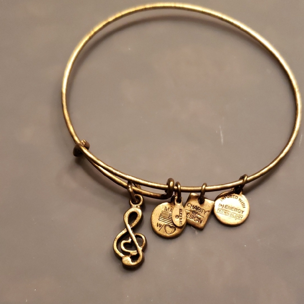 Gold Charm Bangle Bracelet